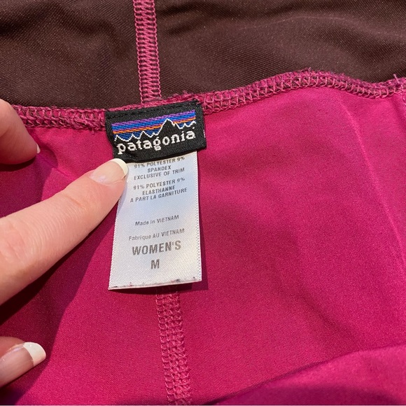 (M) Patagonia Lightweight Shorts Magenta Pink Leaf Print Polka Dot Medium 3.5” - Picture 8 of 11